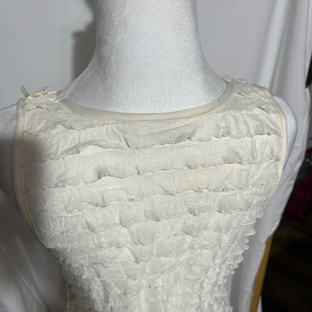 CAHO Ivory Lace Fairy Tank Whismsigoth Boho Cottagecore Romantic Ruffle M - Picture 10 of 10